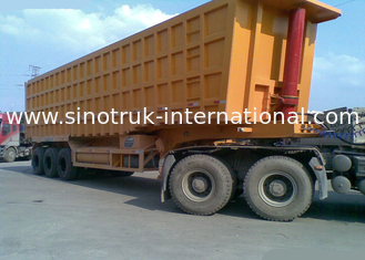 Heavy duty side3 Axles 60 - 80 Tons Semi Trailer Dump Truck SINOTRUK