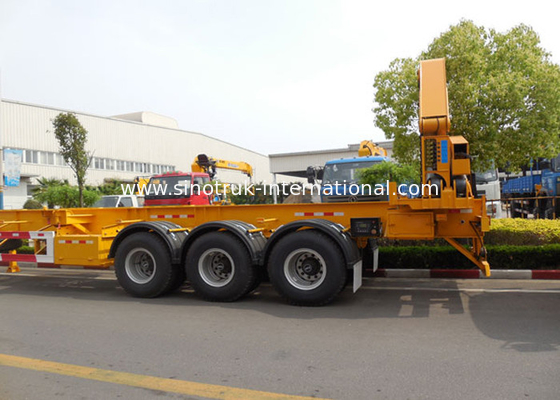 37 tonnes de conteneur de côté de chargeur de la grue 3 d'axes semi de camion de remorque monté par camion
