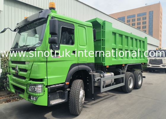 Sinotruk Howo dépoussiéreur à bascule Weichai 400hp 6 × 4 Lhd Levé vert moyen