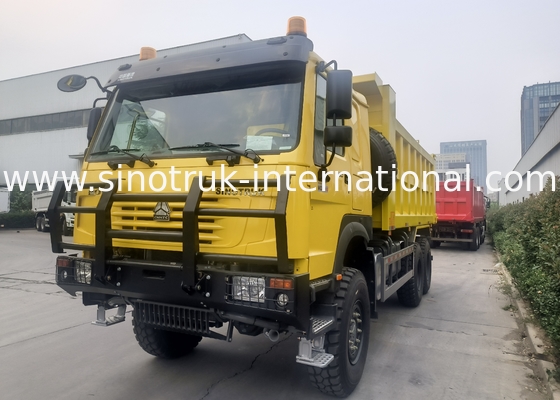Sinotruk Howo camion de décharge à bascule 6 × 6 à traction intégrale avec 14.00R20 pneumatique unique 380 ch