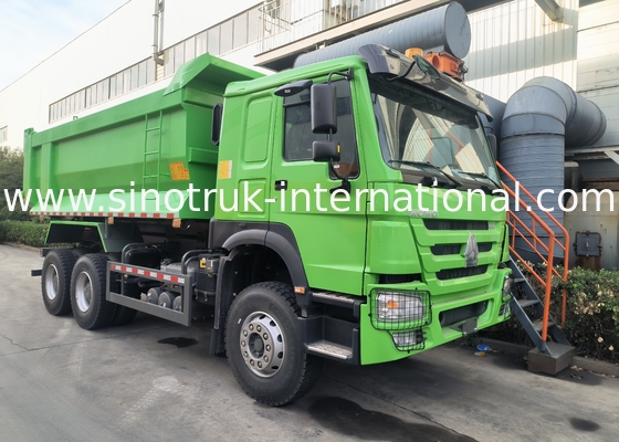 Sinotruk Howo camion de décharge à bascule 380hp 6 × 4 U Carrosserie de chargement couleur verte