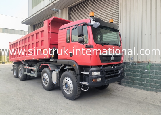 Sinotruk Howo camion de décharge à bascule Tx 400hp Euro 2 8 × 4 Lhd 12 roues rouge