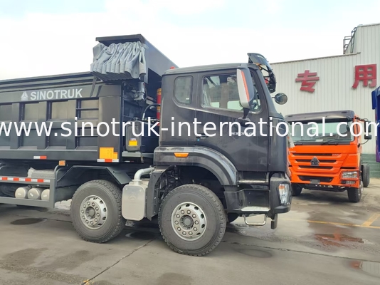 HOWO NX 380HP RHD Black Tipper Dump Truck avec volet de bâton