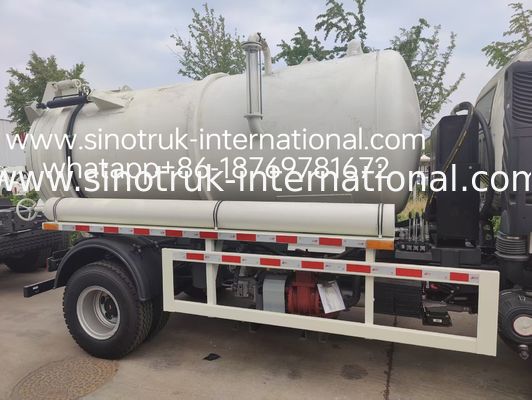 4*2 Conduisez le camion HOWO pour l'aspiration des eaux usées: réservoir de 6 m3, 160 chevaux, pneus 8.00R20, camion léger pour les eaux usées, véhicule d'assainissement efficace