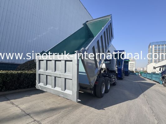 SINOTRUK HOHAN Nouveau Camion Benne Howo  Levage Central  6 × 4 RHD  Caisse  19-20CBM Couleur personnalisée par le client Argent Diamant 400CV