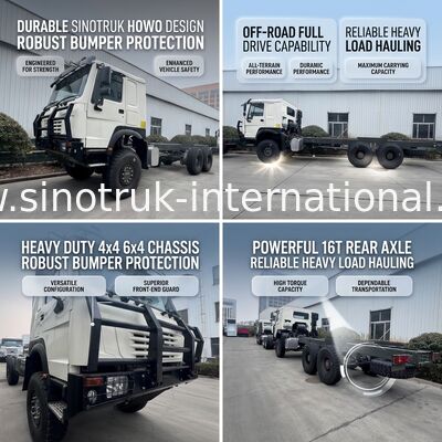 Châssis de camion SINOTRUK HOWO 6X6 à transmission intégrale avec pare-chocs