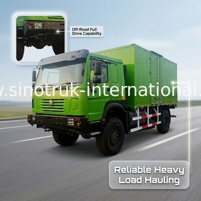 Camion de fret 4X4 LHD avec caisse de chargement de 5000*2300*2300 mm et essieu arrière de 16T pour transport lourd
