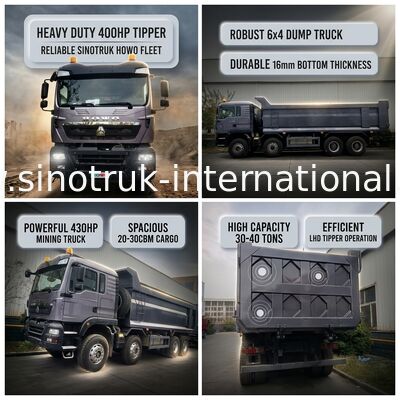 Camion à bascule SINOTRUK HOWO 400HP 12 roues LHD 30-40 tonnes 20-30CBM ZZ3317V356GB1