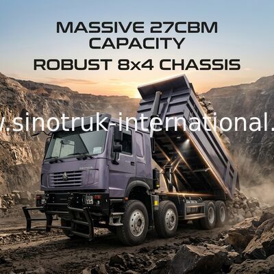 400 chevaux pour les charges lourdes, 27 CBM pour plus de fret: camion de décharge gris 8x4