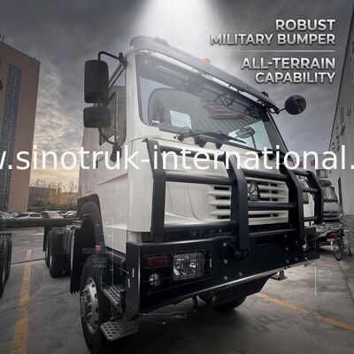 SINOTRUK HOWO Ghost Face cabine Tracteur camion 6X6 Euro 2 430 HP pare-chocs militaire blanc