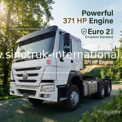 HOWO A7 Camion tracteur d'occasion LHD 6X4 Euro 2 371 ch avec direction hydraulique assistée