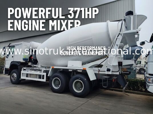 6×4 371HP 12CBM Camion de mélangeur de béton à haut rendement et à forte puissance pour la construction lourde