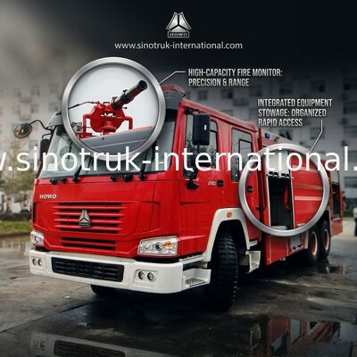 Le feu moderne et véhicules de sauvetage de SINOTRUK HOWO arrosant l'équipement de camion