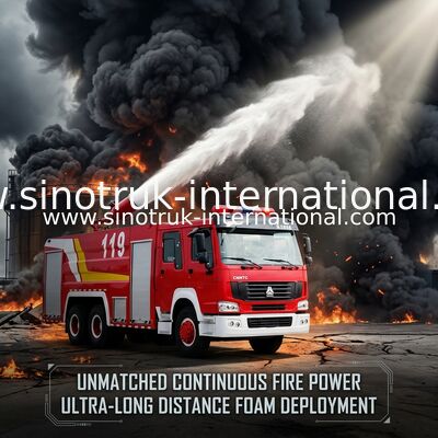 Roues du camion 20CBM 10 de lutte contre l'incendie de SINOTRUK HOWO, camions de pompiers de délivrance