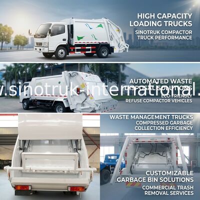 Grands camions de gestion de déchets solides de capacité de chargement avec la boîte de collection