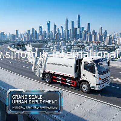 Camion de récupération de place de RHD 4X2, camion commercial 6CBM de compacteur de déchets