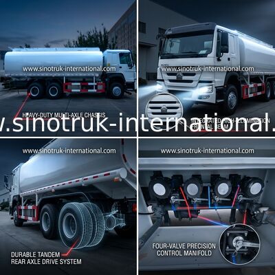Camion de réservoir de stockage de pétrole de roues de HOWO 6×4 10 400HP 20CBM pour le transport