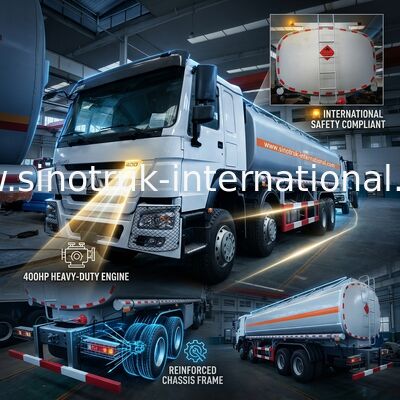 Camion 8X4 LHD Euro2 400HP 31000KG de réservoir de stockage de pétrole de rendement élevé