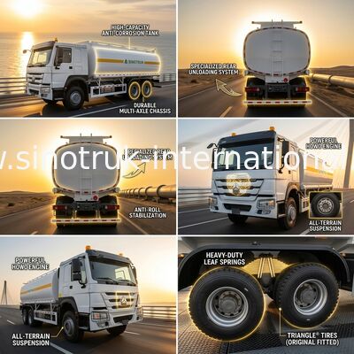 HOWO 6*4 moteur Weichai de 340 chevaux, camion-citerne à huile 25CBM