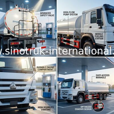 Consommation de carburant de haut des puissances en chevaux 400HP HOWO de LHD 6×4 10wheels basse camion de réservoir de stockage de pétrole