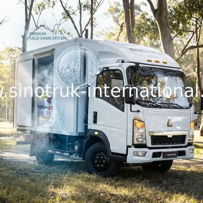 SINOTRUK blanc HOWO 10 Ton Refrigerated Truck 140HP LHD