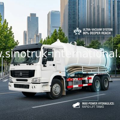 Camion d'eaux d'égout de vide du rendement élevé 17CBM LHD 336HP pour la pluie urbaine Wells