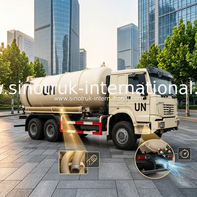 Type d'entraînement 6×4 camion d'aspiration d'eaux d'égout avec la pompe avec le système de contrôle hydraulique