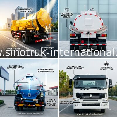 Camion 15-18CBM LHD 336HP de pompe de fosse septique/camion vide d'eaux d'égout