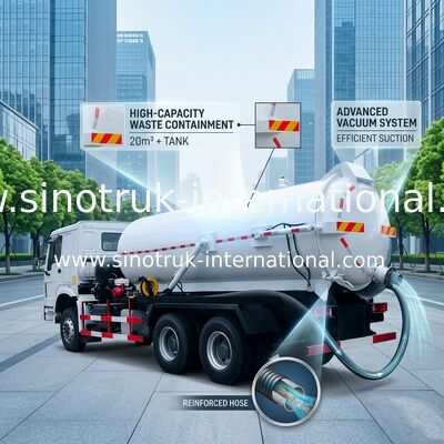 Nettoyez à l'aspirateur le camion de réservoir de vide du véhicule 15-18CBM RHD d'aspiration avec le système de tuyau