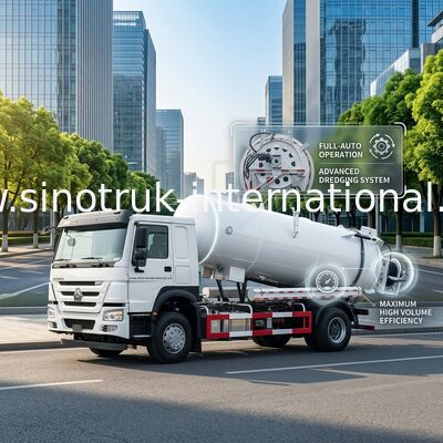 Camion 15CBM de nettoyage à haute pression LHD 290HP d'aspiration d'eaux d'égout de SINOTRUK HOWO