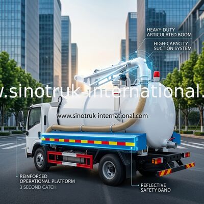 Camion d'aspiration d'eaux d'égout de SINOTRUK HOWO pour l'entreprise 5-6CBM LHD 4X2 Euro2 d'hygiène