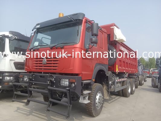 Camion benne HOWO 6*6 à traction intégrale rouge 430 CV avec cabine Ghost-Face