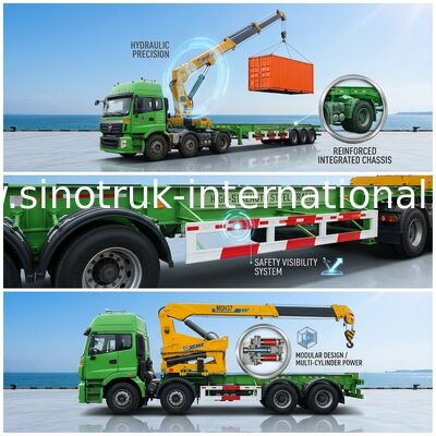 Conteneur de grue monté par camion de 3 axes pour le chargement d'individu de transport