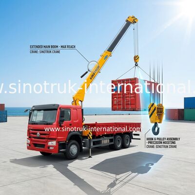 Les 12 tonnes résistantes de camion de HIAB ont monté l'ascenseur télescopique de cargaison de camion de la grue 6X4 LHD