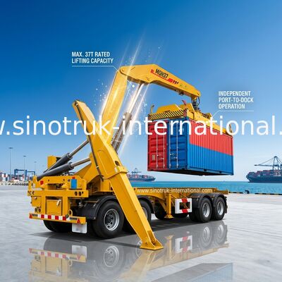 Le camion de GV monté tend le cou l'équipement pour la remorque de 3 axes semi soulevant le conteneur de 40ft