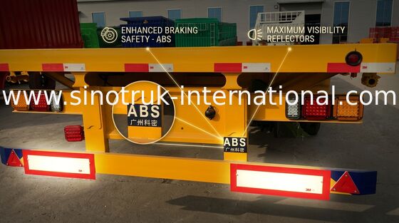 Remorque de 30 Ton Loading Three Axle Flatbed portant la cargaison en vrac