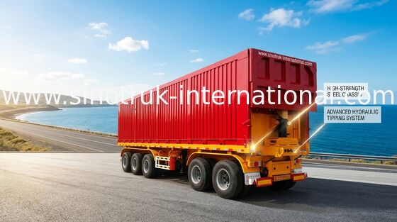 Grand de chargement de capacité camion de remorque semi 60 tonnes de 25-45CBM avec la certification d'OIN