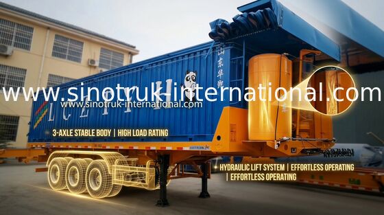 D'OIN camion de remorque populaire semi, tri d'axe remorque 12000×2500×3880mm semi