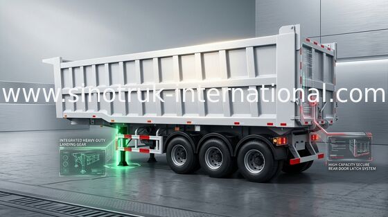 60 tonnes de SINOTRUK 25-45CBM semi de camion de remorque de décharge avec la représentation stable