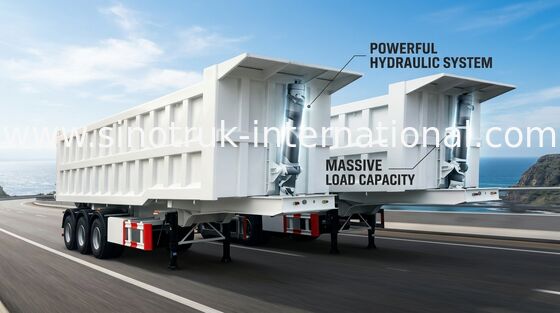 De verseur camion de remorque à grande vitesse semi pour le mien et la construction 25-45 CBM
