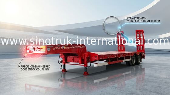 Bas de lit axes de la remorque 3 semi 60 tonnes 15m pour transporter la machine de construction