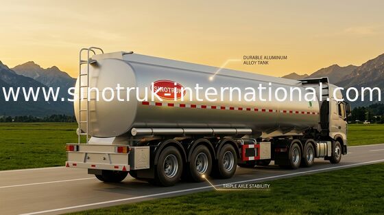 50 - 80 tonnes de camion SINOTRUK de réservoir de carburant 50000 litres semi de remorque de camion à benne basculante