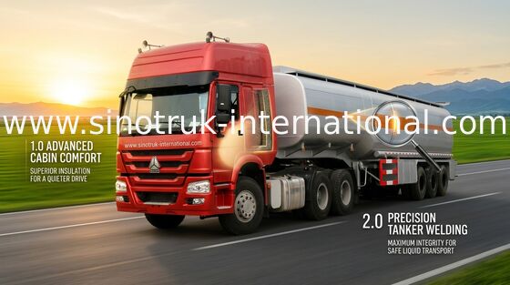 3 axes de haute résistance 50 tonnes de 60CBM de pétrolier de camion semi avec la remorque