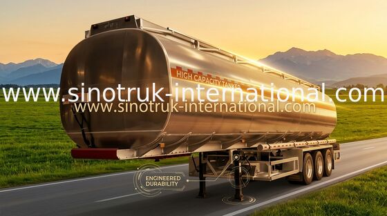 Semi axes du camion 3 de réservoir de stockage de pétrole de remorque 50-80 tonnes de 45-60CBM SINOTRUK HOWO