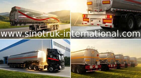 Huilez porter semi le camion de remorque, 55 tonnes de 60cbm de manganèse de camion en acier de pétrolier
