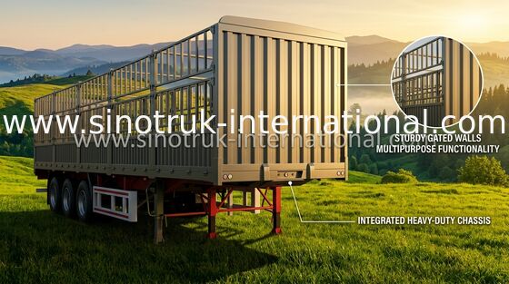 Remorque commerciale CIMC de camion de Dropside 3 axes 30-60 tonnes 13-16m
