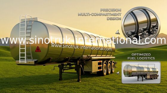 Camion de livraison d'essence et d'huile semi de la remorque 45-60CBM professionnelle 60000 litres