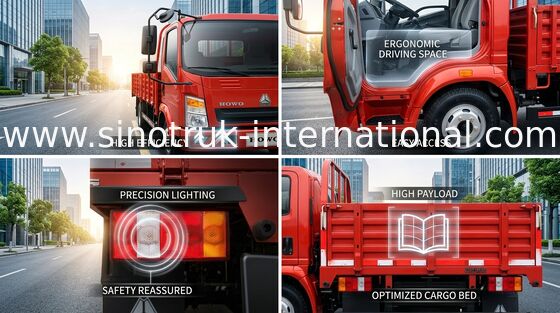 SINOTRUK HOWO 8 tonnes de camions de faible puissance LHD 4X2 116HP ZZ1087D3614C180