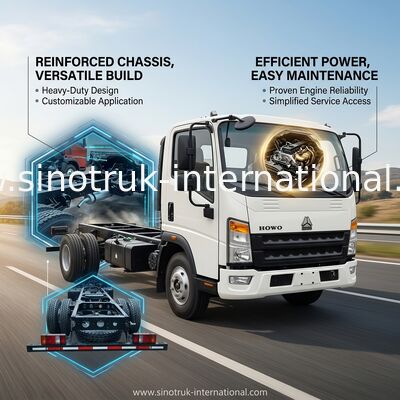 ZZ1047D3414C145 HOWO 4 * 2 camions légers 116HP châssis