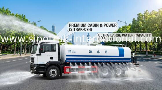 Chaîne de pulvérisation du camion de réservoir d'eau de SINOTRUK SITRAK 6x4 LHD 15-20CBM au loin